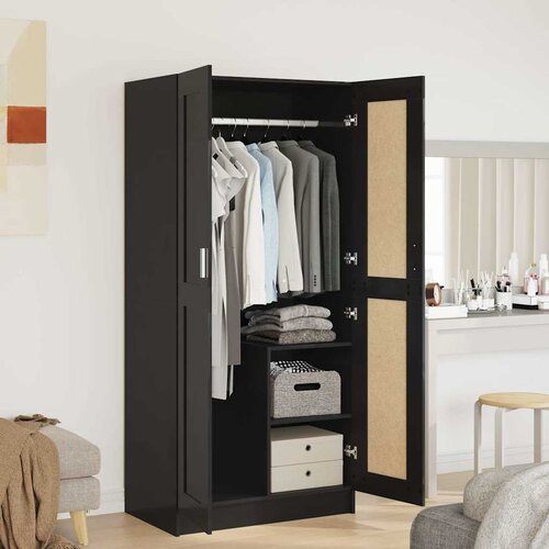  Ormar visoki sjaj crni 82,5 x 51,5 x 180 cm konstruirano drvo Slike