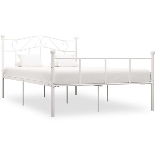  Okvir za krevet bijeli metalni 120 x 200 cm Cijene
