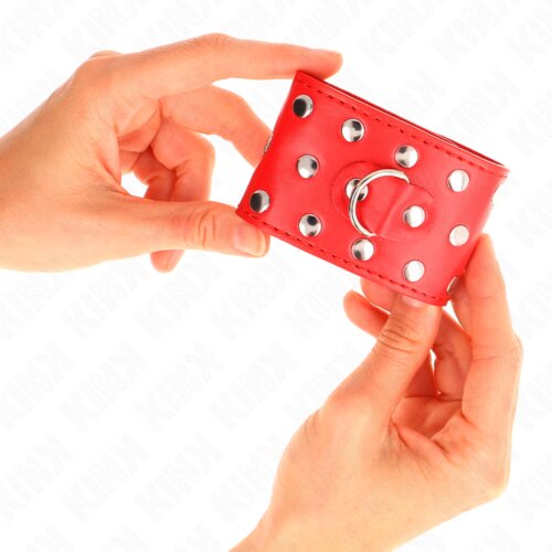 Kink Okovi Za Zapestje With Snap Fasten Red Slike