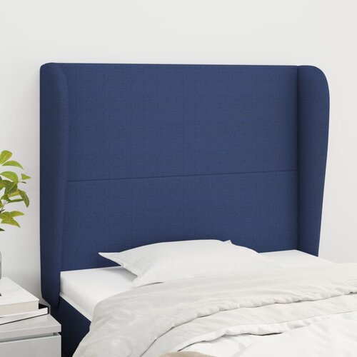 vidaXL Vzglavje z ušesi moder 93x23x118/128 cm blago Cene