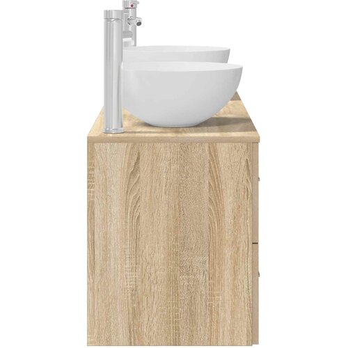 Set ormarića za kupaonicu 3 kom. Hrast sonoma Smeđa 49,5 x 41 x 64,5 cm Slike