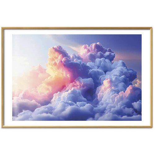  Plakat Clouds Like Painted: Artistic Dawn Brushes Painting the Sky 60x40 Zlatni okvir s margom Slike
