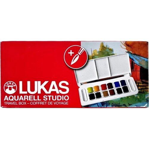 Lukas Aquarell Studio Travel Box Set akvarelnih barv 12 kos. Slike