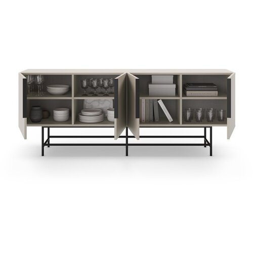 Marckeric Kremno bela nizka komoda 200x77,5 cm Eldia &amp;ndash; Slike