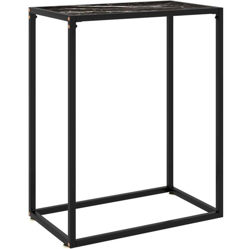 vidaXL Konzolna mizica črna 60x35x75 cm kaljeno steklo Cene