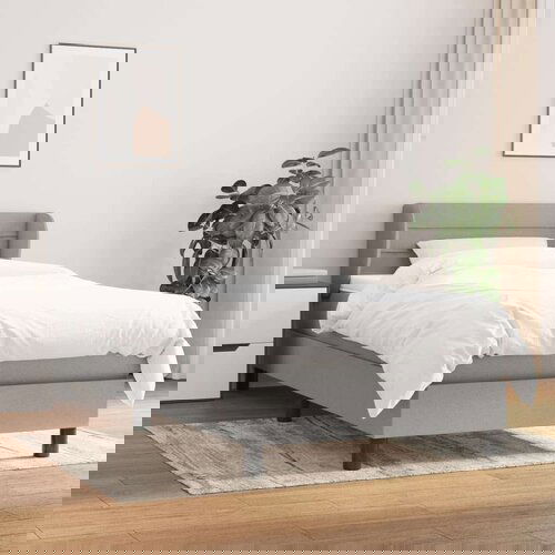  Box spring postelja z vzmetnico svetlo siv 100x200 cm blago, (20725114) Slike