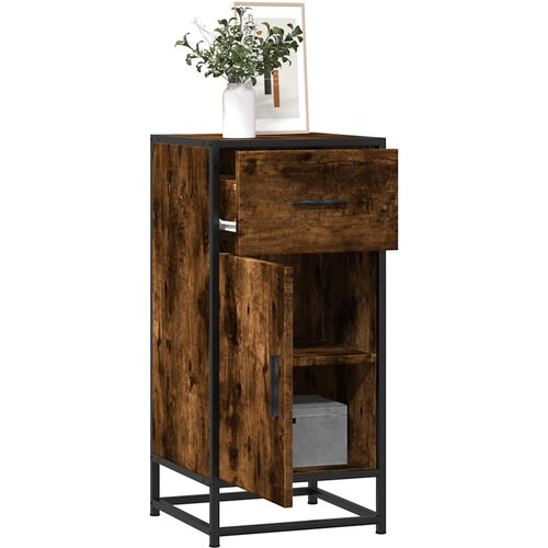 vidaXL Komoda boja hrasta 35,5x35x76 cm konstruirano drvo i metal Cijene