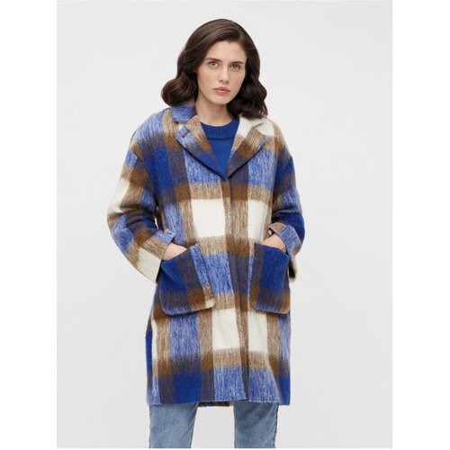 Object Brown-blue plaid coat with an admixture of wool . OBJECT Nina - Women Slike