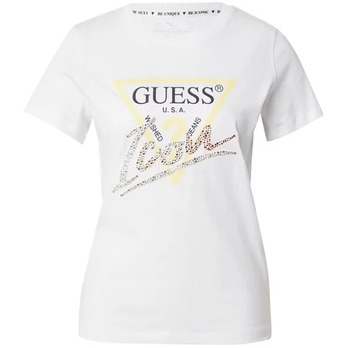 Guess Majica svijetložuta / zlatna / crna / bijela
