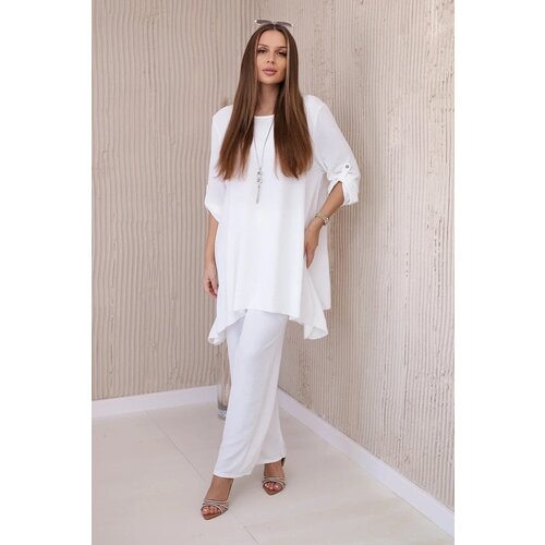 Kesi Set blouse + trousers with ecru pendant Slike