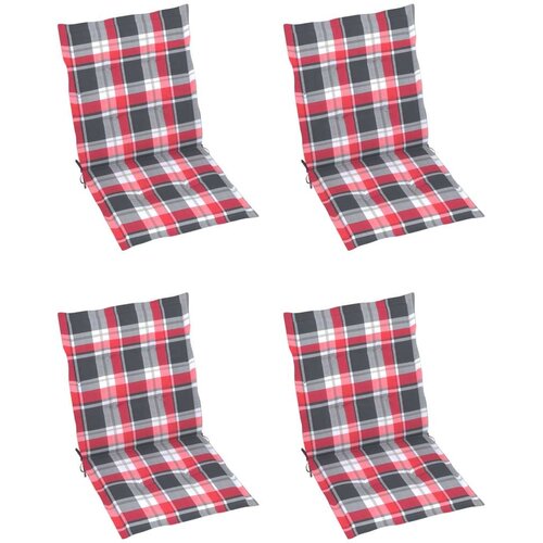 vidaXL Blazine za vrtne stole 4 kosi rdeč karo vzorec 100x50x3 cm Cene