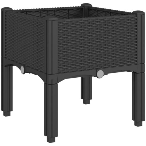 Maison Chic Cvetlično korito - Cvetlični Lonec z nogami črno 40x40x42 cm PP, (21789763) Cene