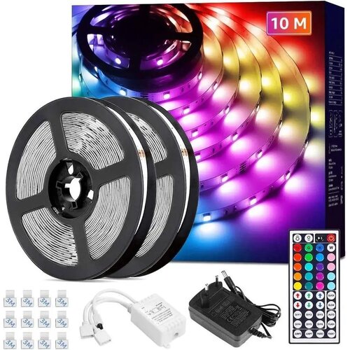  10m set led trak rgb ip20 - 2x5m 44 tipk + napajalnik Slike