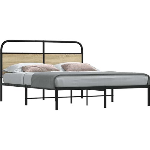  Posteljni okvir brez vzmetnice 150x200 cm sonoma hrast inž. les, (21611065) Slike