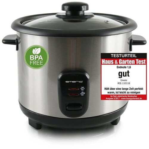 EMERIO RCE-110118 rice cooker 1.5 L 500 W Black, Stainless steel Slike