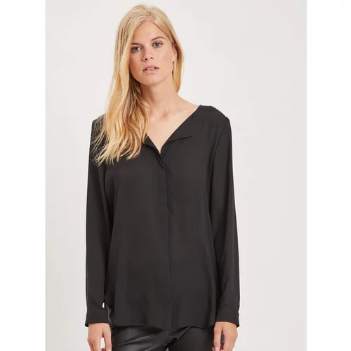 Vila Black Blouse with Long Sleeve Lucy - Women