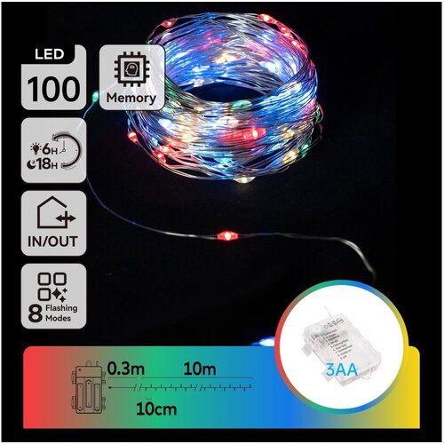 Aigostar led spolja&scaron;nji svetlosni lanac 100x LED/8 funkcija 10,3 m IP44 vi&scaron;ebojni Cene