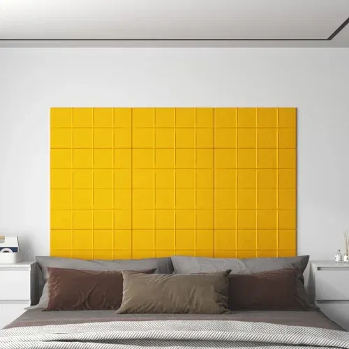  Zidne ploče 12 kom žute 60x30 cm baršunaste 2,16 m²