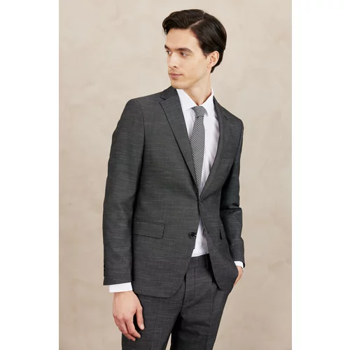 ALTINYILDIZ CLASSICS Men's Black and White Slim Fit Slim Fit Monocollar Patterned Suit.