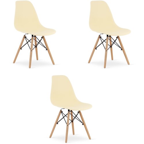 Brandless Stol OSAKA kremast / naravne noge x 3, (22030918) Cene