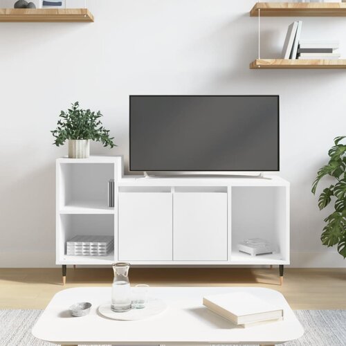  The Living Store TV omarica bela 100x35x55 cm inženirski les - TV Omarica, (21555276) Slike