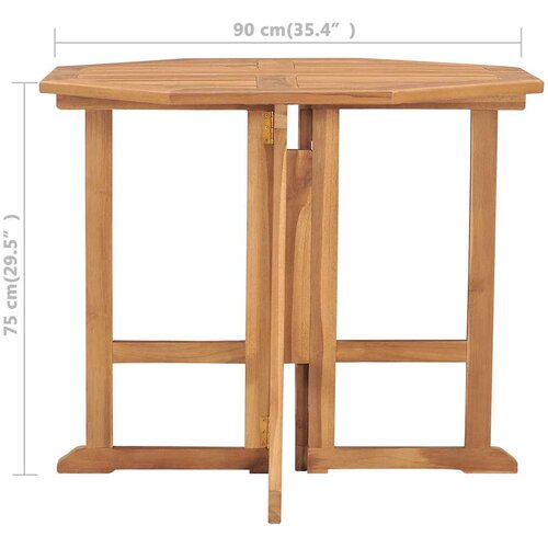  Sklopivi vrtni blagovaonski stol 90x90x75 cm masivna tikovina Smeđa Slike