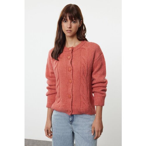 Trendyol Dusty Rose Knit Detailed Knitwear Cardigan Cene