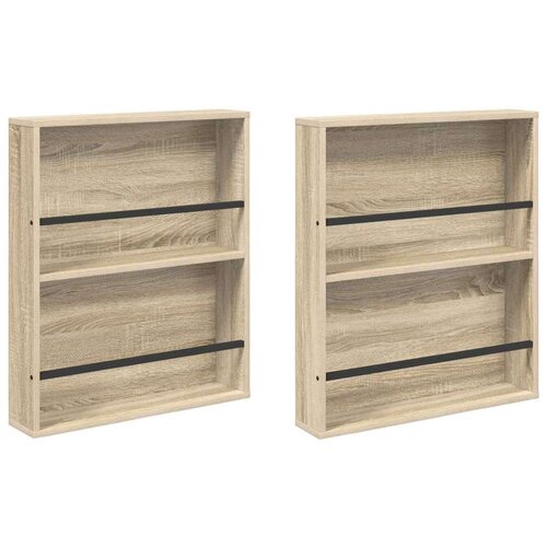  Polica za časopise s policom 2 pcs Sonoma hrast 60 x 12 x 70 cm Slike
