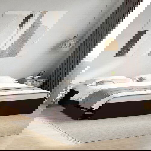 Furnova Posteljni okvir s predali črn 200x200 cm inženirski les, (21935530) Slike