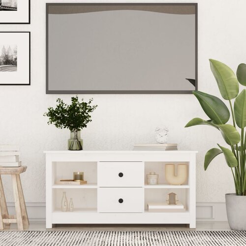 vidaXL TV ormarić bijeli 103 x 36,5 x 52 cm od masivne borovine Cijene