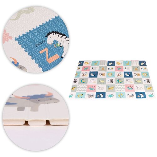 ECO TOYS Pjenasta edukativna podloga za igru ​​za djecu 200x150 cm Abeceda Slike