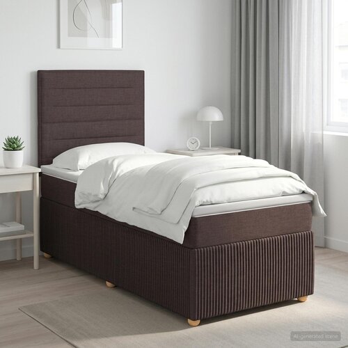  Boxspring krevet s madracem Tamno smeđa 80 x 200 cm Tkanina Cijene