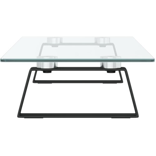  Stalak za monitor crni 60x20x8 cm kaljeno staklo i metal Slike