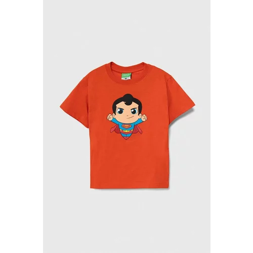 United Colors Of Benetton Otroška bombažna kratka majica rdeča barva