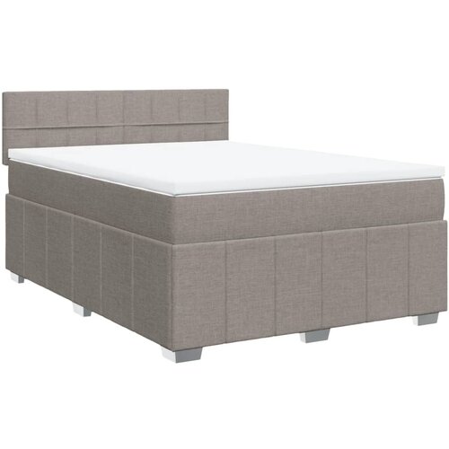 vidaXL Box spring postelja z vzmetnico taupe 140x200 cm blago, (21321480) Cene