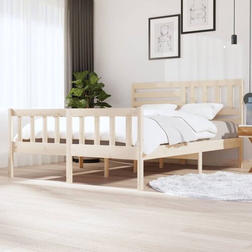 The Living Store Posteljni okvir iz trdnega lesa 160x200 cm - Posteljni Okvir, (21527352) Slike