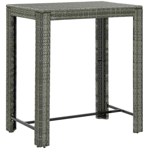  5-dijelni vrtni barski set od poliratana s jastucima sivi Siva 100 cm table length Slike
