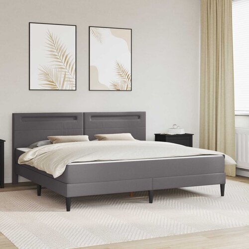  Krevetna konstrukcija Siva 200 x 200 cm Umjetna koža Slike