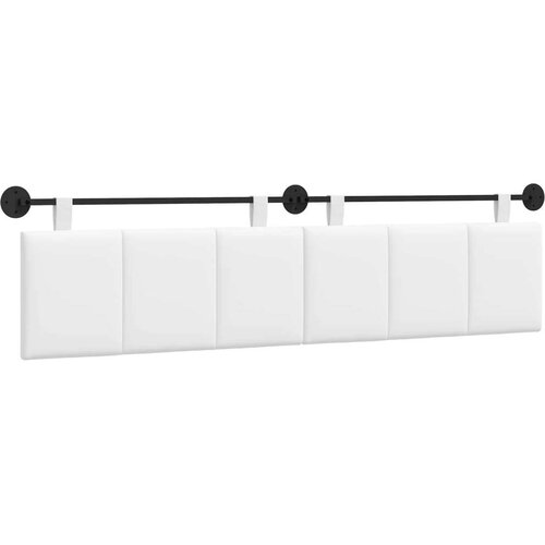  Držeće uzglavlje Zidne Prugasti Bijeli 210 x 55 x 5 cm tkanina - Bijeli 200 cm bez LED Slike