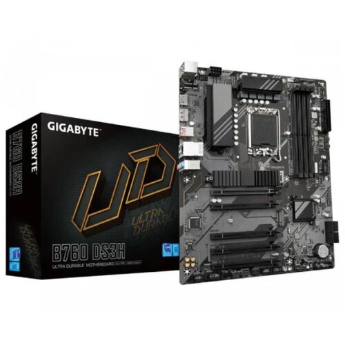 Gigabyte Main Board Desktop LGA1700 B760 4 x DDR5 2 x M.2 4 x SATA 1 x D-Sub port 1 x HDMI port 2 x DisplayPorts Micro ATX - B760M DS3H Cene