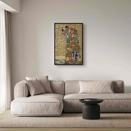 Slika - Gustav Klimt  &ndash;  The Fulfillment 80x120 U crnom drvenom okviru Cijene