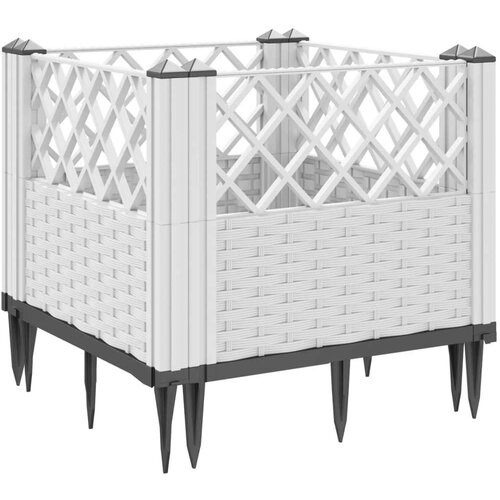  Vrtna sadilica s klinovima bijela 43 5 x 43 5 x 43 5 cm PP Slike