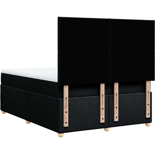 vidaXL Box spring postelja z vzmetnico črna 140x200 cm blago Cene