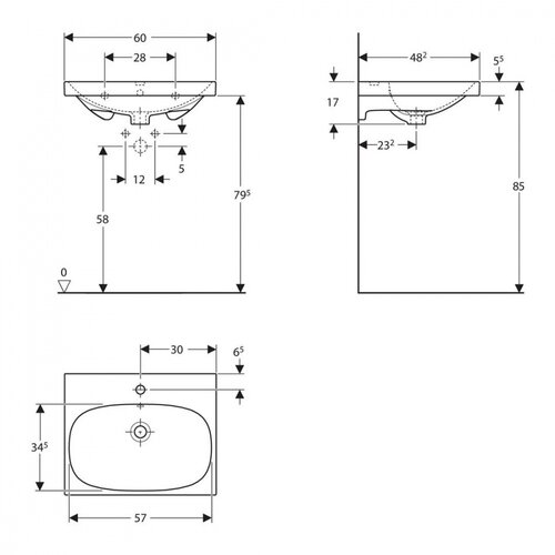 Geberit acanto 60 lavabo 500.620.01.2 Slike