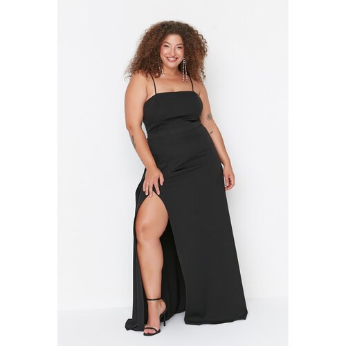 Trendyol curve black strap woven evening dress Cijene