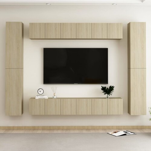 The Living Store Komplet TV omaric 10-delni sonoma hrast iverna plošča - TV Omarica, (21374338) Cene