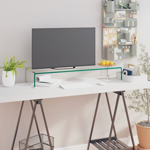 vidaXL Stalak za TV /Monitor Prozirno Staklo 90x30x13 cm Cijene