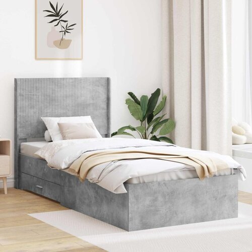  Okvir za krevet s pohranom i uzglavljem Betonska siva - Betonska siva 75 x 190 cm Slike