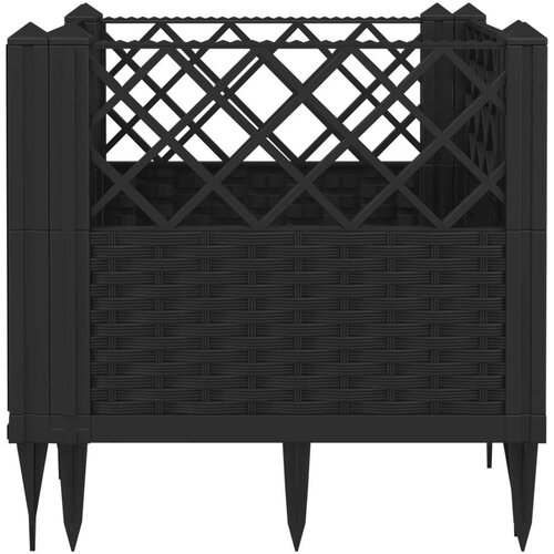 VidaXL Vrtna sadilica s klinovima siva 43 5x43 5x43 5 cm PP Slike