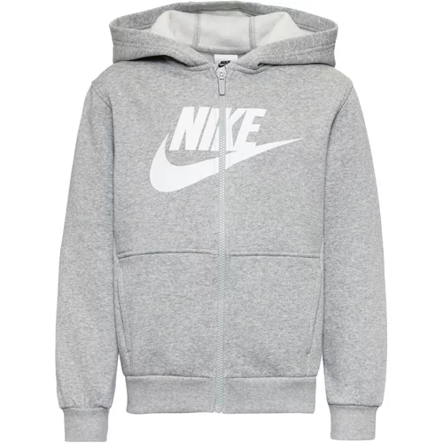 Nike Sportswear Jopa na zadrgo siva / bela